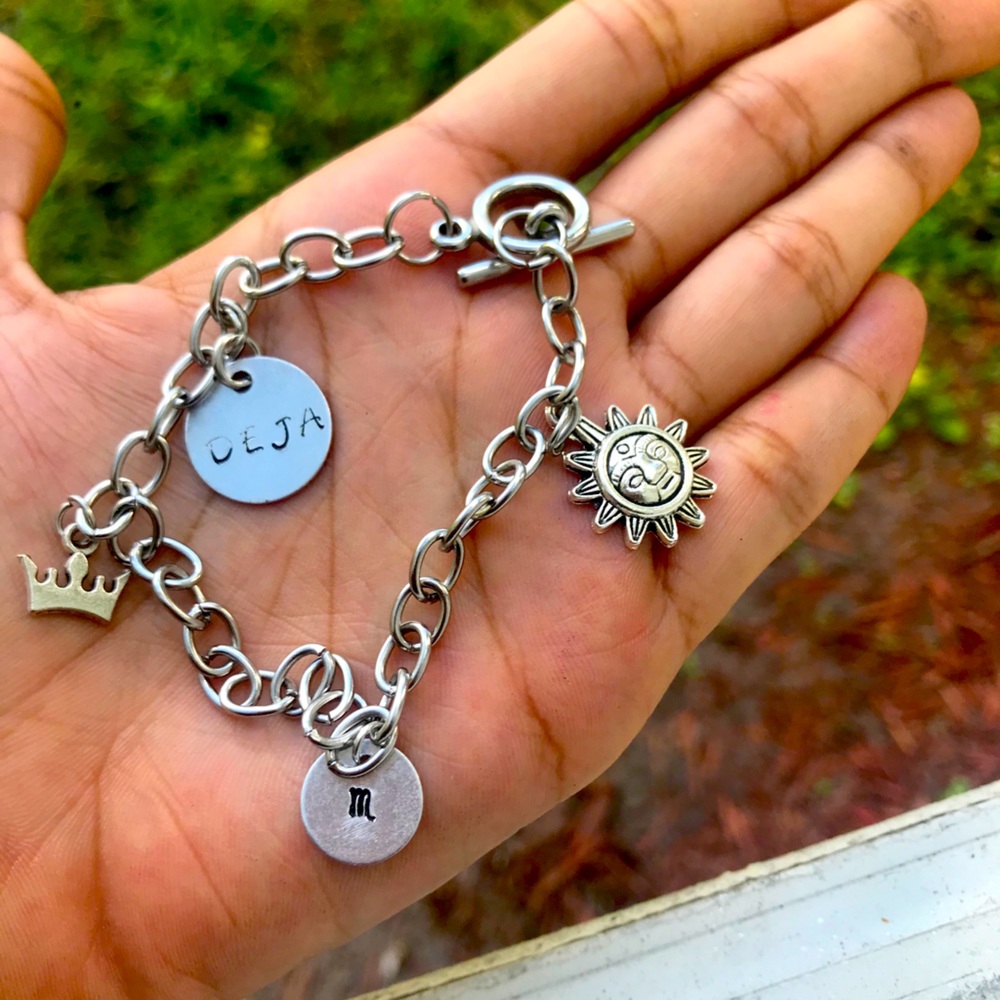 Hand Stamped Charm Bracelet